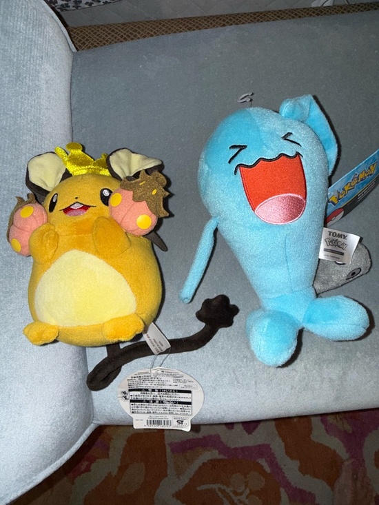 Pokemon Other - Pokemon lot of 2 stuffed animals  Ditto transformation plushies Raichu Wobbuffet